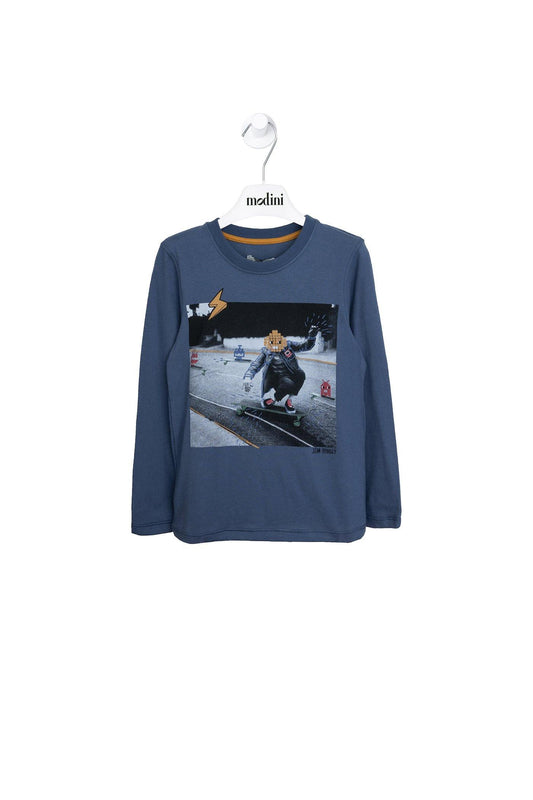 ROPA PARA NIÑOS - CAMISETA DENIM AZUL JEAN BOURGET - Modini Shop