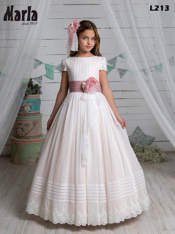 Communion dress L213 with flower and half sleeve MARLA