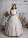 Communion dress L327 with flowers and long sleeves MARLA