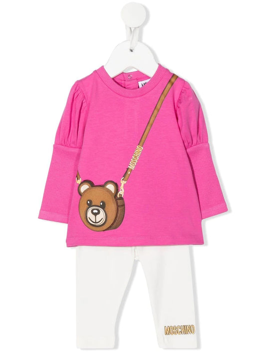 Children's clothing - Teddy Bear girls' tracksuit set with ruffled detail MOSCHINO