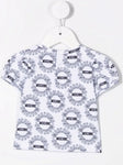 Ropa para niños -  camiseta Toy blanca para bebé niña con bordado de oso y logo MOSCHINO