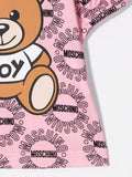 Ropa para niños -  camiseta Toy rosa para bebé niña con bordado de oso y logo MOSCHINO