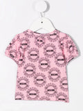Ropa para niños -  camiseta Toy rosa para bebé niña con bordado de oso y logo MOSCHINO