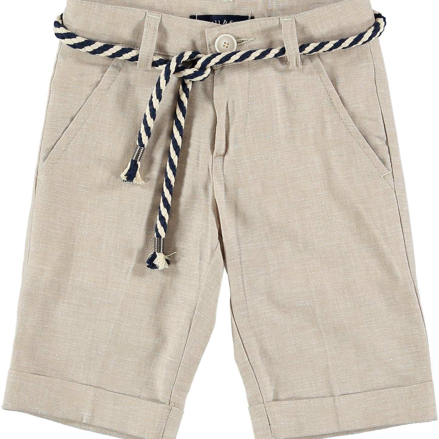 ROPA PARA NIÑOS - PANTALÓN CORTO BEIGE LINO MANUELL&FRANK