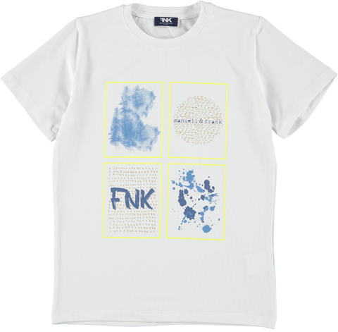 ملابس الأطفال - تي شيرت أبيض FNK MANUELL&amp;FRANK
