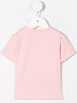 Ropa para niños -  camiseta rosa para bebe niña con bordado de oso y logo MOSCHINO