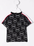 ملابس أطفال - تيشيرت لعبة باللون الأسود للطفل الرضيع مع تطريز الدب وشعار موسكينو
