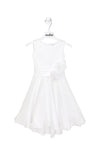 فستان حفل أبيض مع قوس زهرة للفتاة بيمبالو