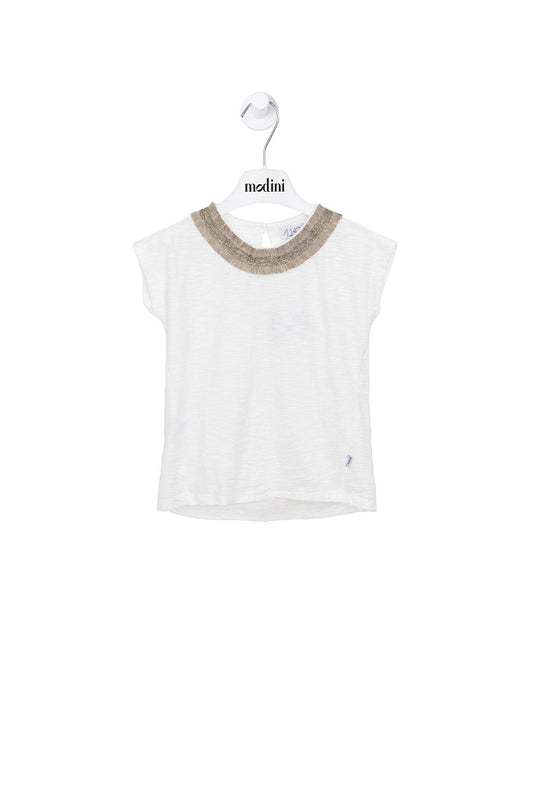 ROPA PARA NIÑOS - CAMISETA CON CUELLO DORADO MAGIL - Modini Shop