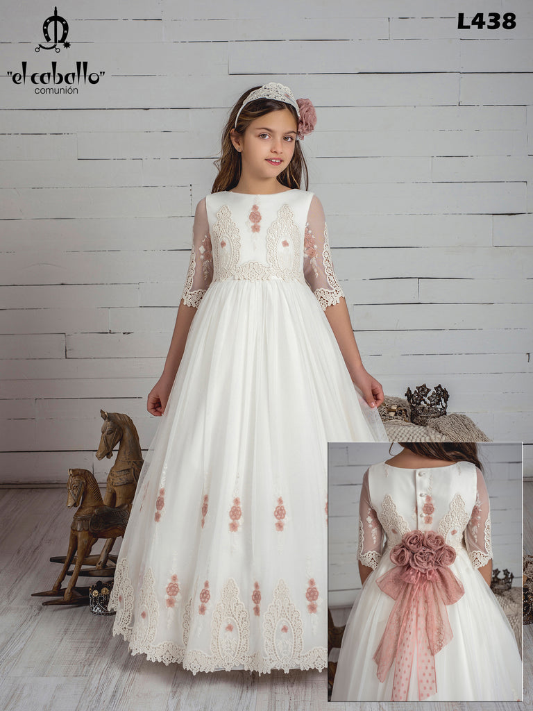 Vestido de primera niña con lazada de Marla R216 – Modini Shop