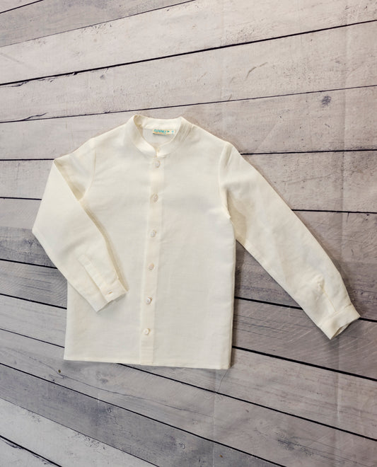 Ropa para niños - camisa lino beige MARINA'S MODA