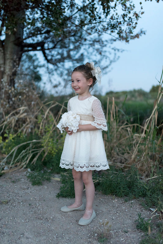 Vestido de ceremonia Greta beige de la marca MARINA'S MODA