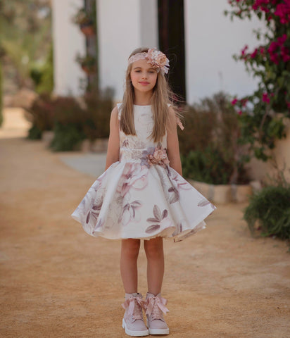 Floral ceremony dress 638 for girls of the brand MIMILÚ