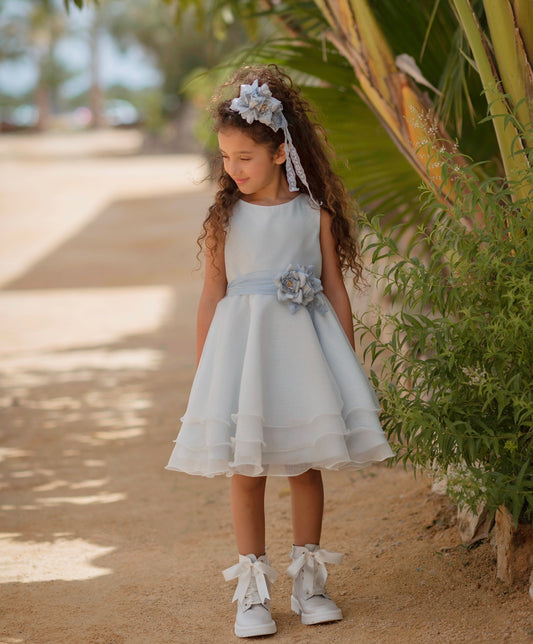 Vestido de ceremonia 657 azul para niñas de la marca MIMILÚ