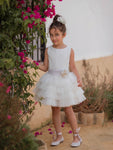 White ceremony dress with corsage detail 622 of the brand MIMILÚ