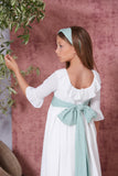 Vestido de primera comuniôn para niña con lazada de marca Flor de C - Modini Shop
